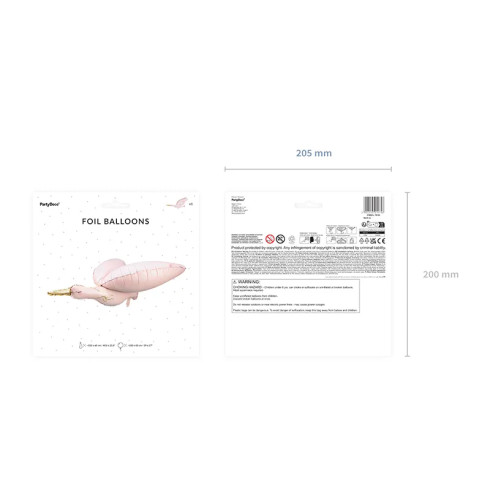 Folični balon štorklja svetlo roza 103 × 60 cm