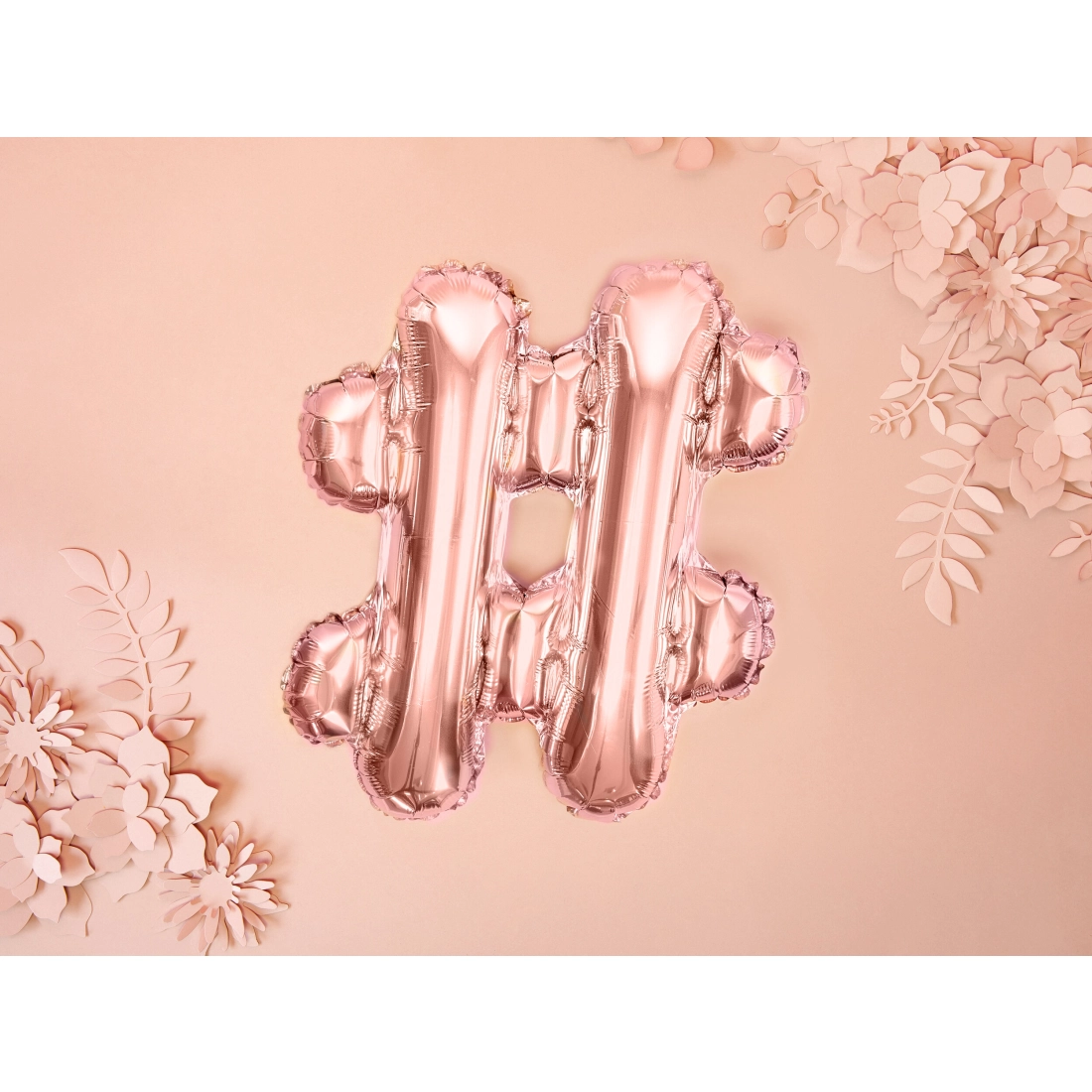 Rose gold fólia lufi szám, 35 cm, születésnapra