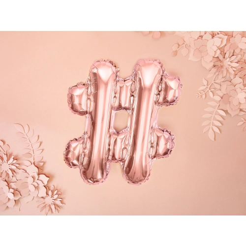 Balon folie cifră rose gold 35 cm pentru zi de naștere