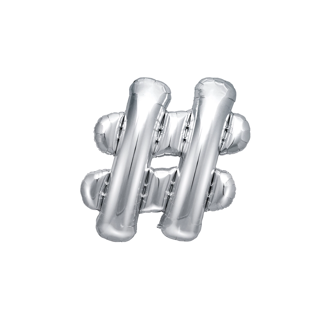 Ezüst fólia lufi szám, 35 cm