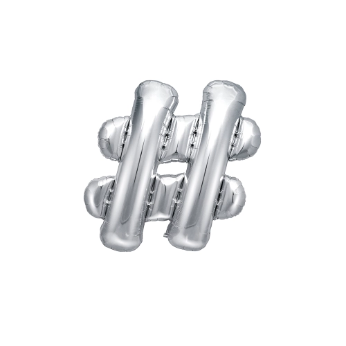 Stříbrný fóliový balón číslo 35 cm