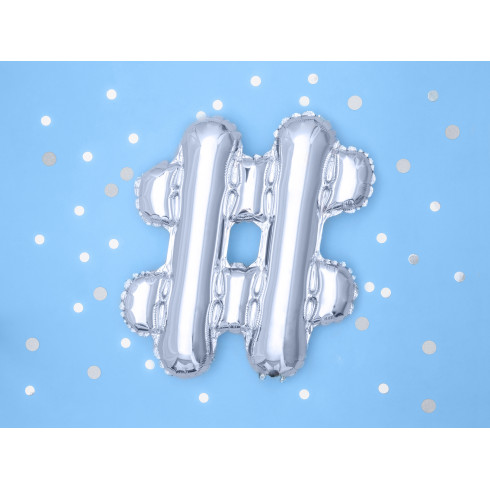 Fóliový balón číslo strieborný 35 cm