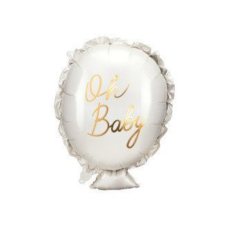 Folijski balon Oh Baby, belo-zlat ‎53 × 69 cm