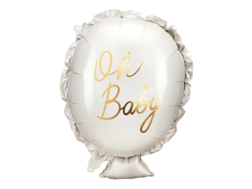 Balon folie Oh Baby alb-auriu 53x69 cm
