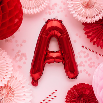 Fóliový balón písmeno A červený na oslavu