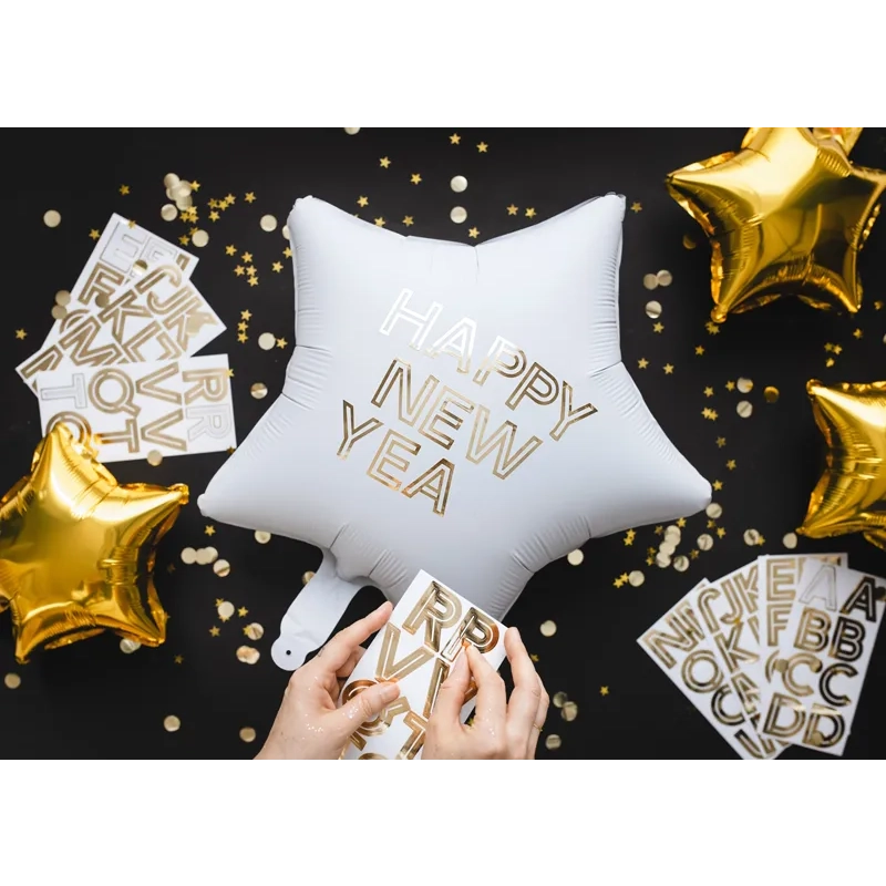 Folijski balon zvezda bel 48 cm – za zrak in helij