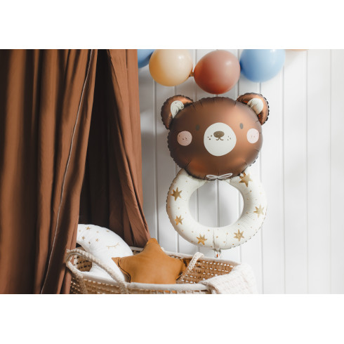 Folijski balon Medvedek z ropotuljico 61×88 cm