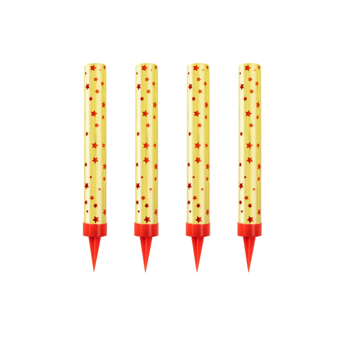 Arany tortaszökőkút csillagokkal, 12 cm, 4 db