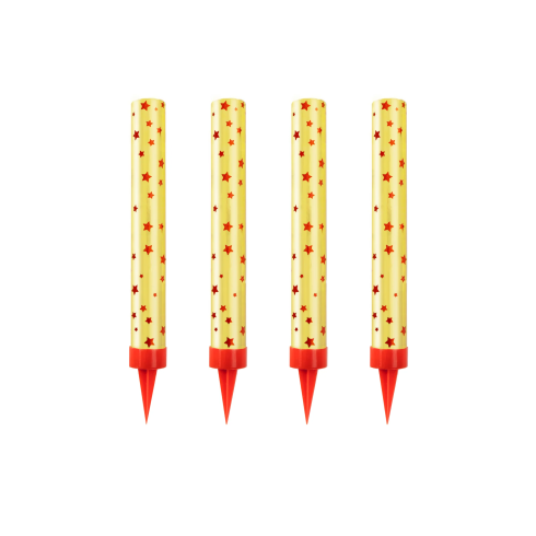 Fontána na tortu zlatá s hviezdami 12 cm 4 ks