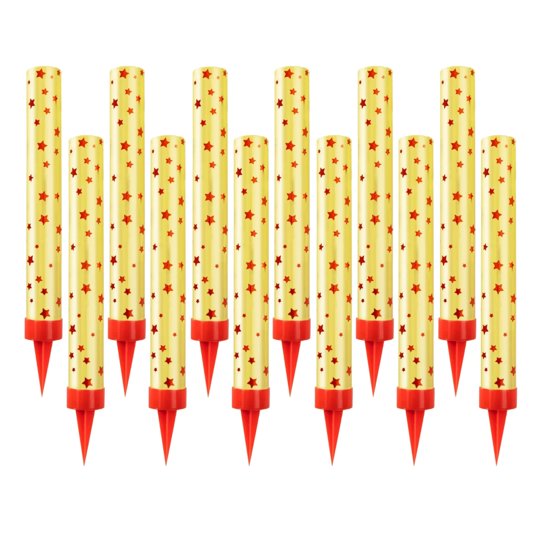 Arany tortaszökőkút csillagokkal, 12 cm, 12 db