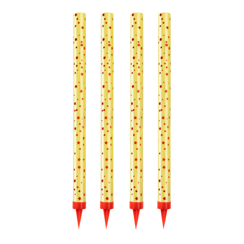 Fontána na tortu zlatá s hviezdičkami 25 cm 4 ks