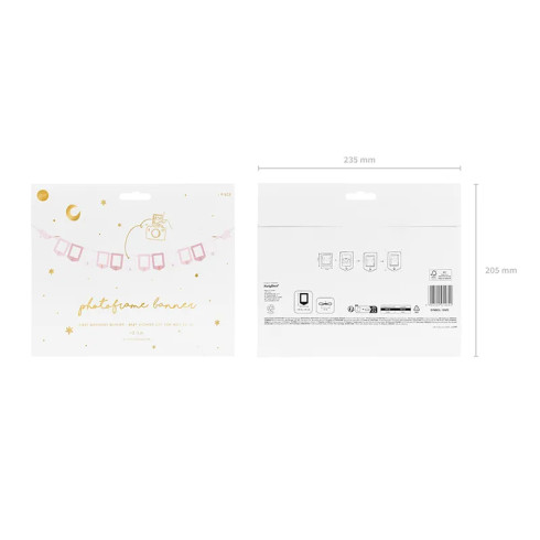 Girlanda za fotografije Dojenček z štorkljo 10,5 × 15 cm, mešane barve