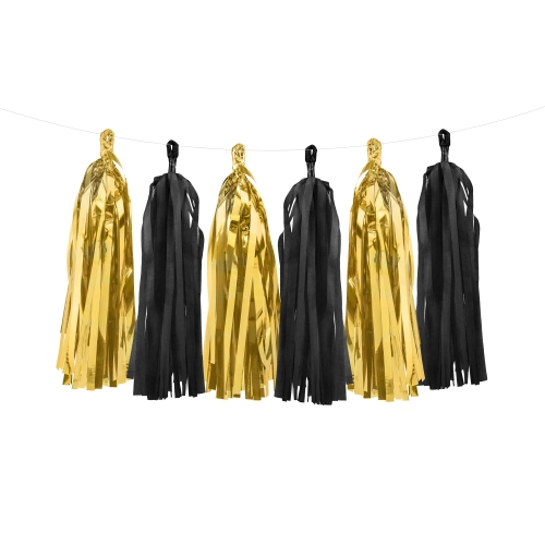 Girlanda sa zlatnim i crnim resicama – DIY set 1,5 m