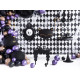Halloween papír popcorn dobozok BOO!, fekete, 7x7x12,5 cm, 6 db