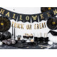 Halloween papírrózsák pókkal, fekete és arany, 32 és 40 cm, 2 db