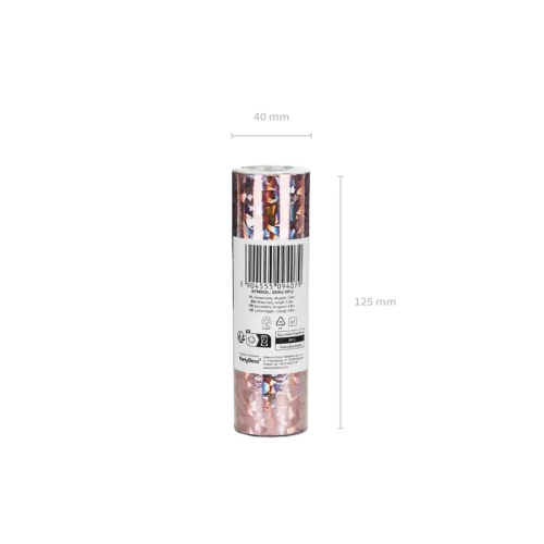 Holografski trakovi svetlo rožnate barve 3,8 m – 18 kosov za zabavo