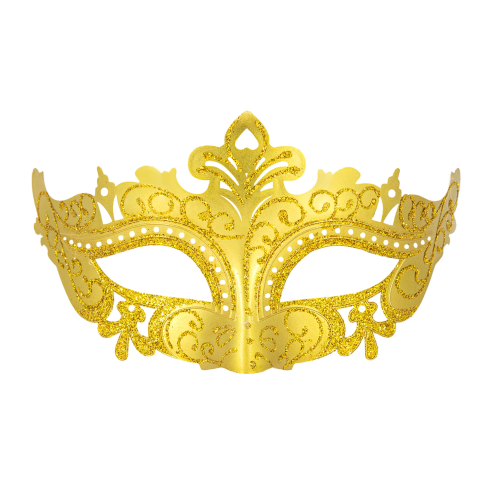 Karnavalová maska s ornamentmi zlatá