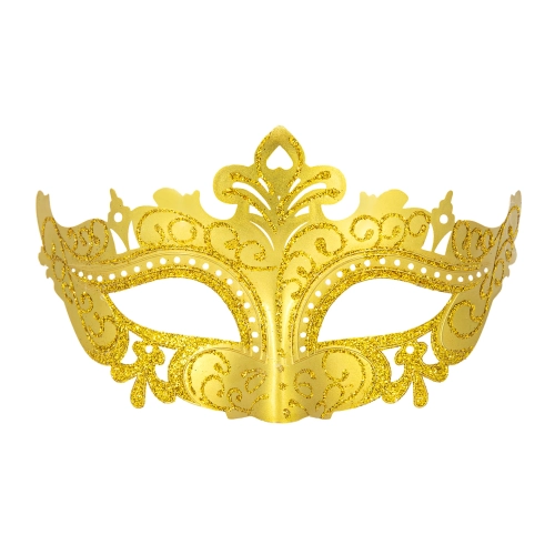 Arany karneváli maszk díszítéssel