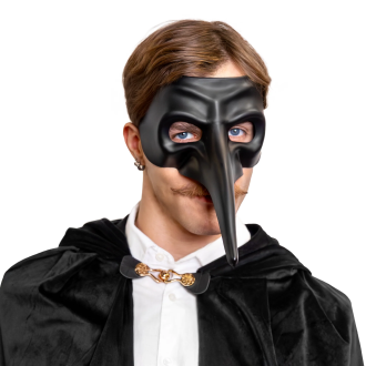 Karnevalová maska s dlhým nosom čierna