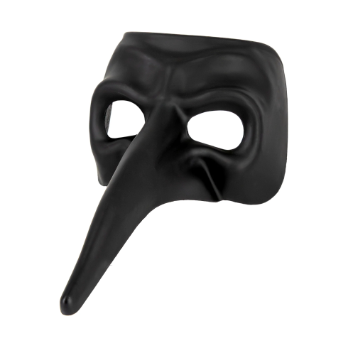 Karnevalová maska s dlhým nosom čierna