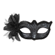 Karnevalová maska s kvetom čierna