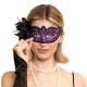 Karnevalová maska s kvetom fialová na párty