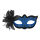 Karnevalová maska s kvetom modrá
