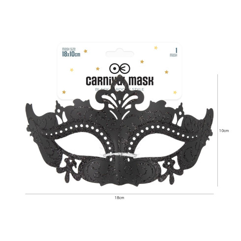Karnevalová maska s ornamentmi čierna