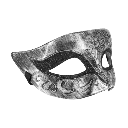 Karnevalová maska strieborná na párty