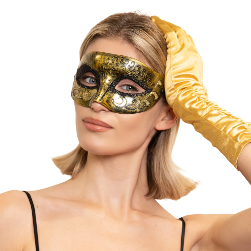 Karnevalová maska zlatá na party