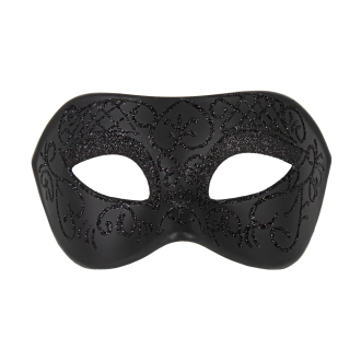 Karnvalová maska s trblietavým vzorom čierna