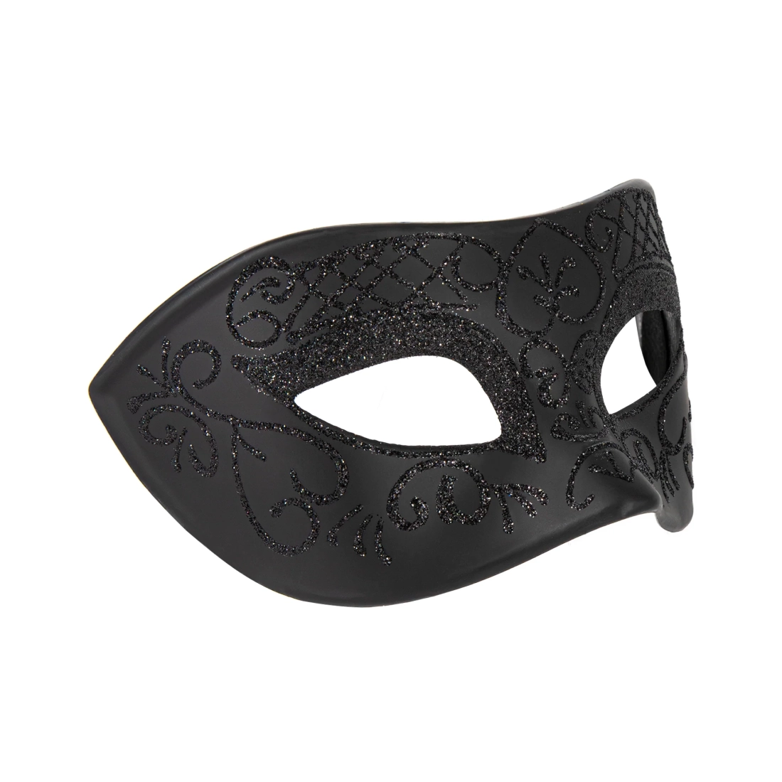 Karnvalová maska s trblietavým vzorom čierna