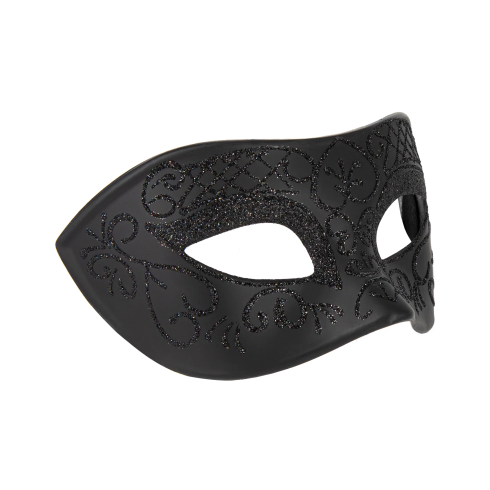 Karnvalová maska s trblietavým vzorom čierna