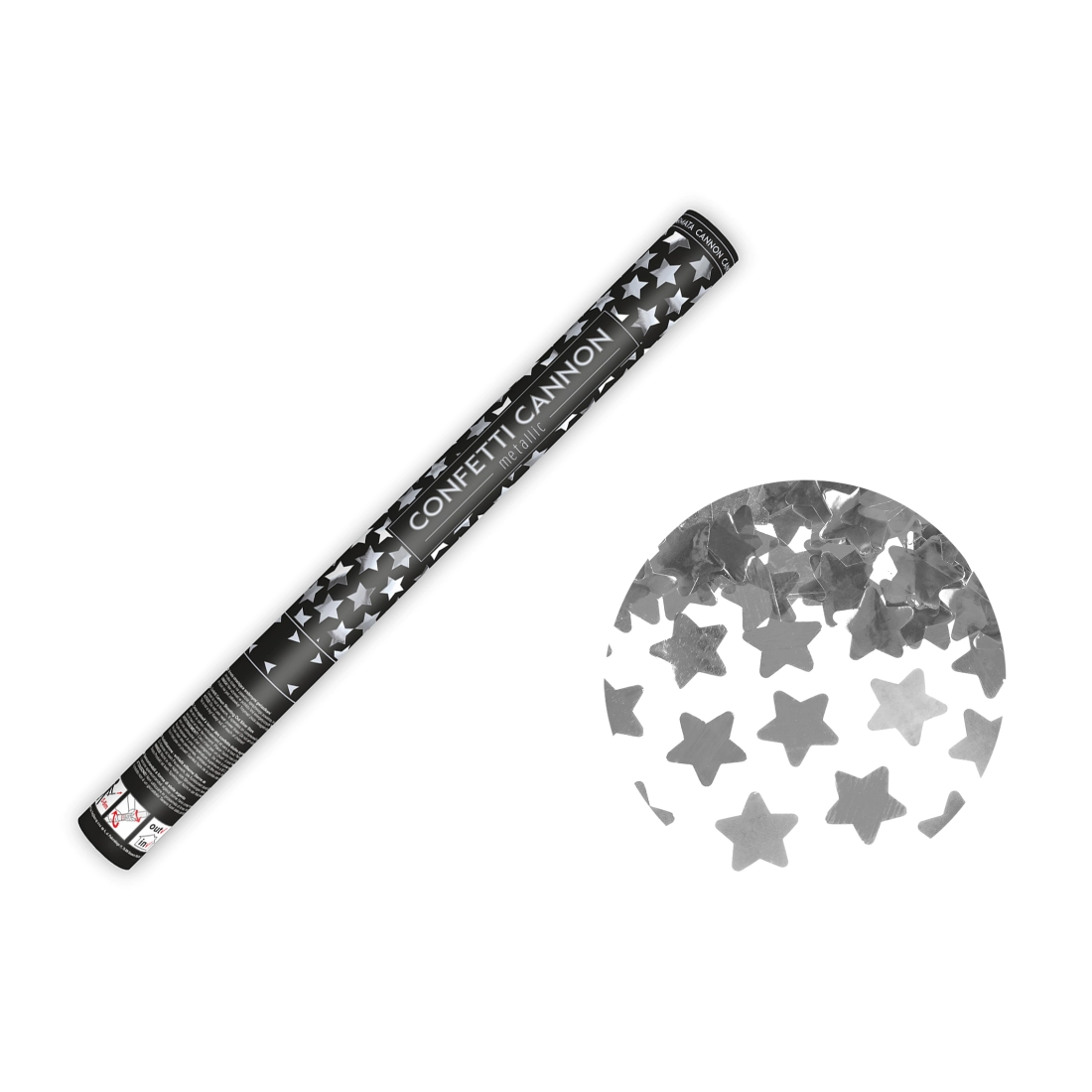 Konfeti top delo srebrne zvezde 60 cm – party efekt