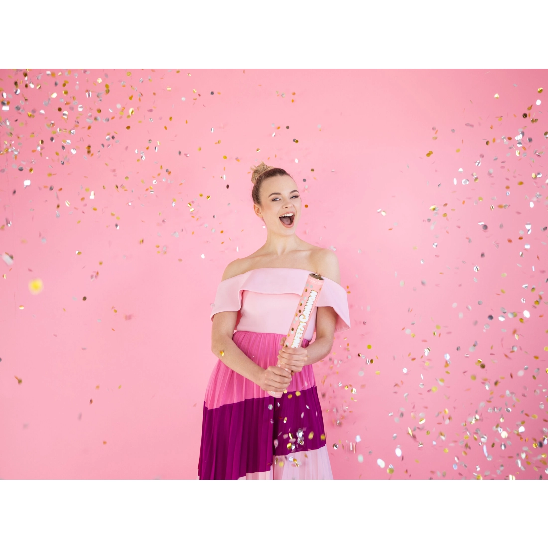 Konfeti top 60 cm – zlati in srebrni krogi