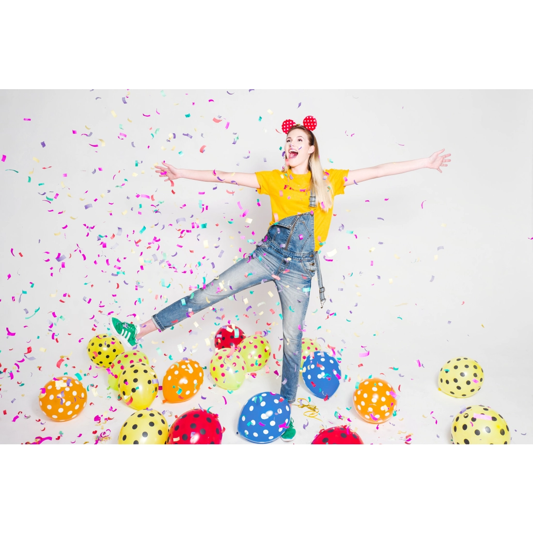 Konfeti top s pisanim mixom, 80 cm – papirnati trakovi