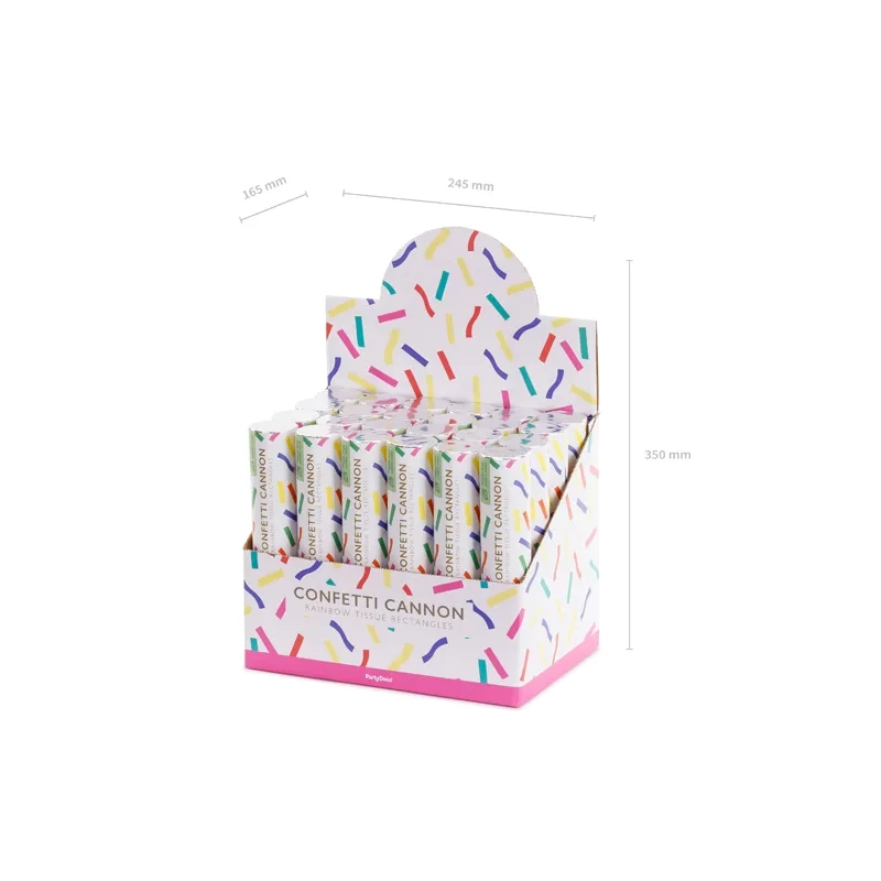 Konfeti top papirnati mavrični mix 20 cm