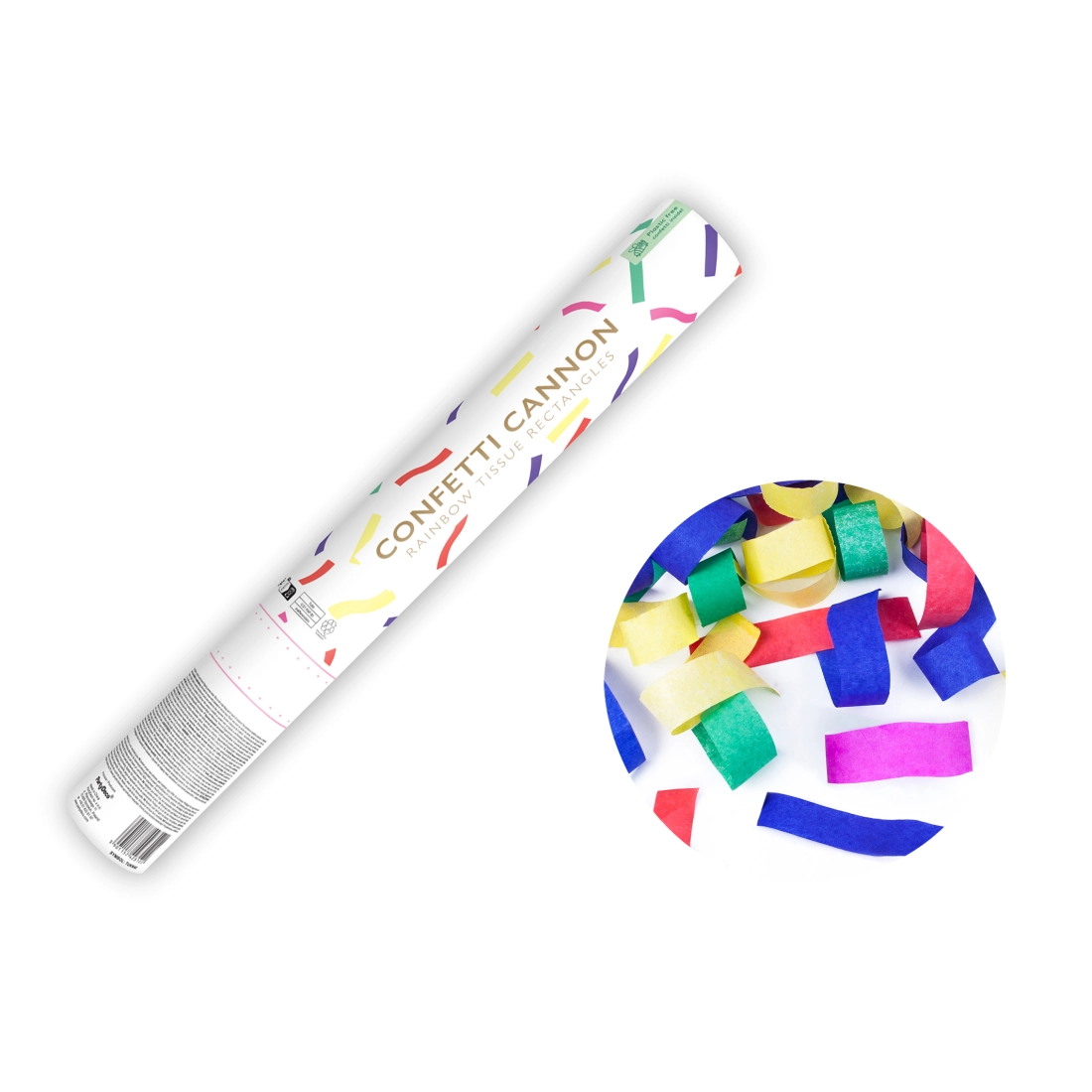 Konfeti kanon mavrični papirnati mix 40 cm