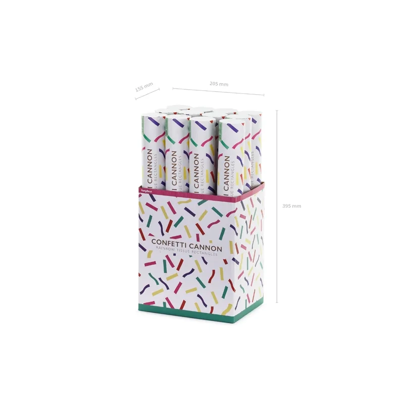Konfeti kanon mavrični papirnati mix 40 cm