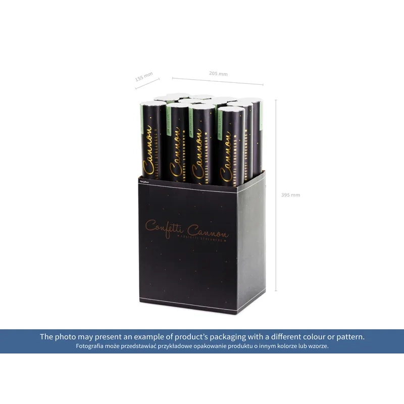 Konfetni top z srebrnimi serpentini 40 cm