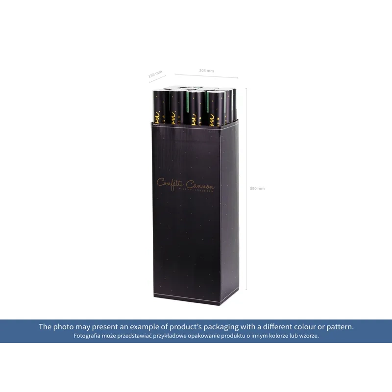 Konfeti top z zlatimi serpentini 60 cm