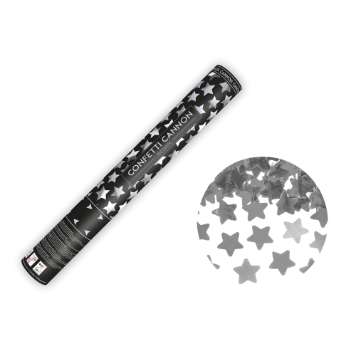 Konfeti top srebrene zvijezde 40 cm – party efekt