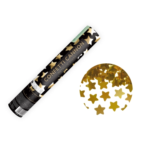 Tun confetti cu stele aurii metalice, 28 cm
