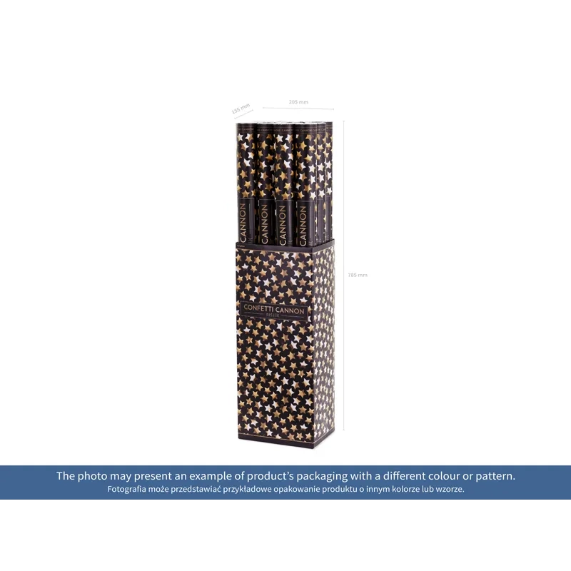 Konfeti top zlate zvezde 80 cm – metalni