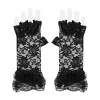 Fekete ujjatlan csipke kesztyűk bulira