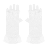 Fehér, ujjatlan csipkekesztyű partykra
