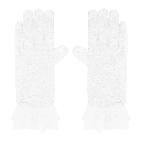 Korunkové bílé rukavičky na party 26 cm