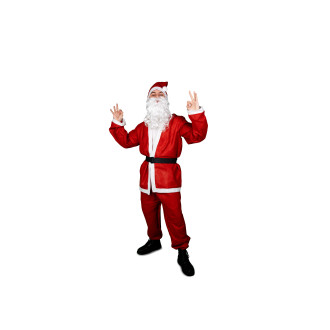 Kostým Santa Clausa červený s bradou, veľkosť 170–190 cm, 5-dielny set