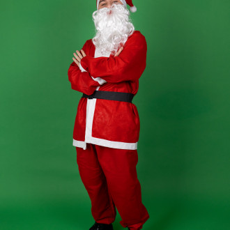 Kostým Santa Clausa červený s bradou, veľkosť 170–190 cm, 5-dielny set