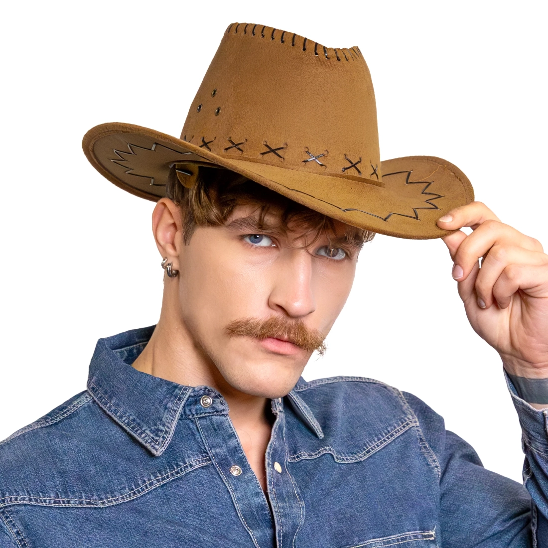 Pălărie de cowboy pentru petrecere, maro deschis